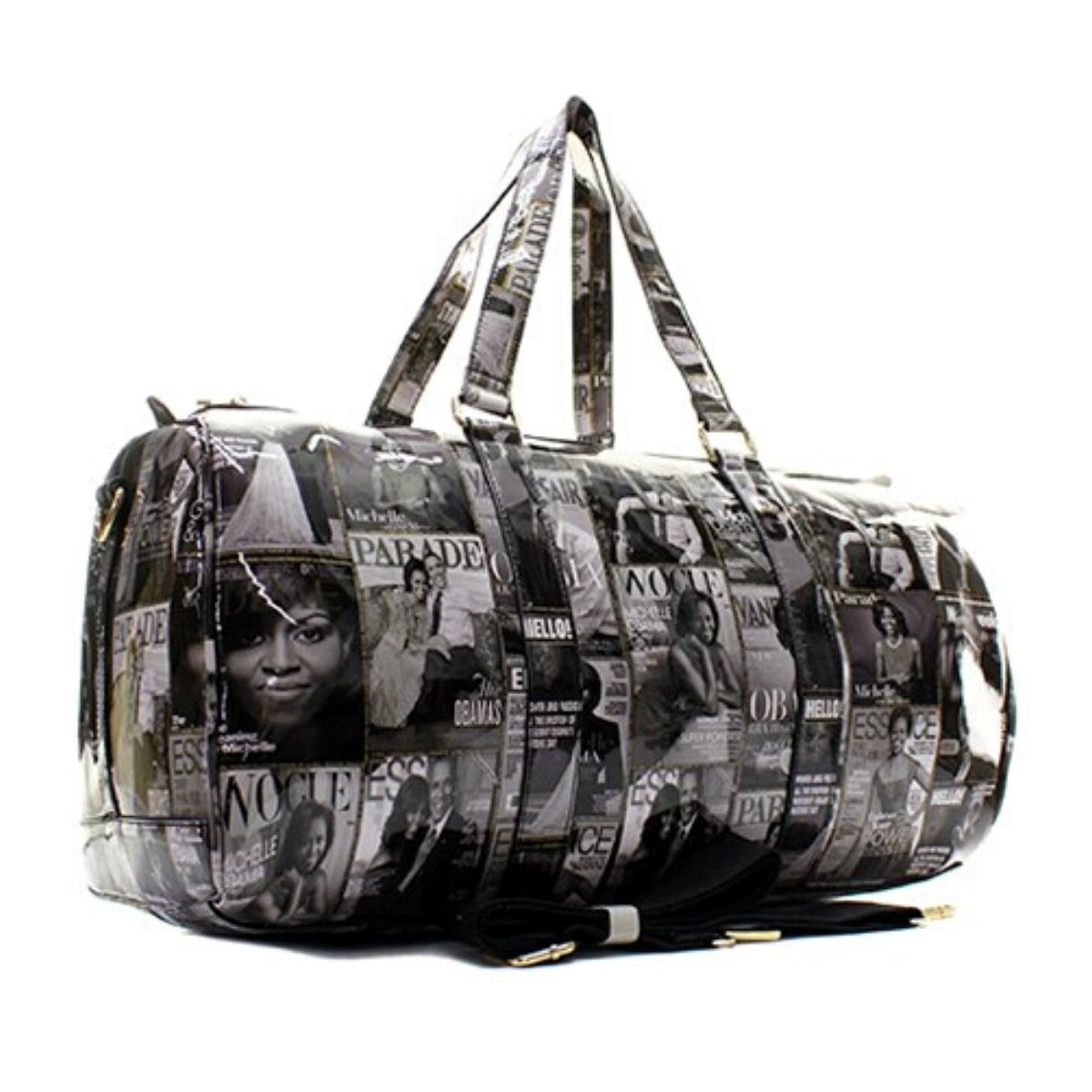 Black and White Michelle Obama Duffel