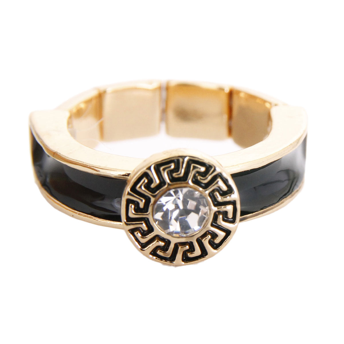 Black Greek Medallion Ring